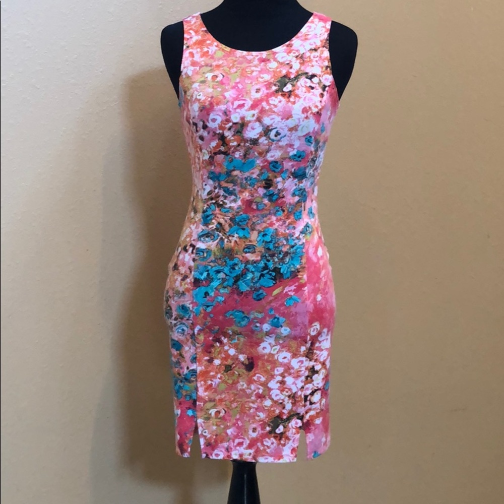 Pink bodycon cocktail dress